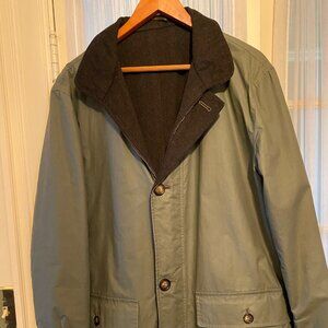 Men's reversible car coat, cotton/wool